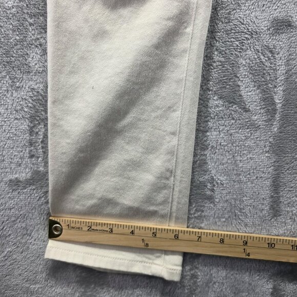 AG Mari Crop Jeans Womens 26 Ivory High-Rise Slim Straight Cropped Stretch Ecru - Picture 11 of 11